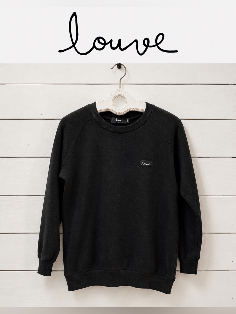 LOUVE Black Crewneck Sweatshirt – Size S/P